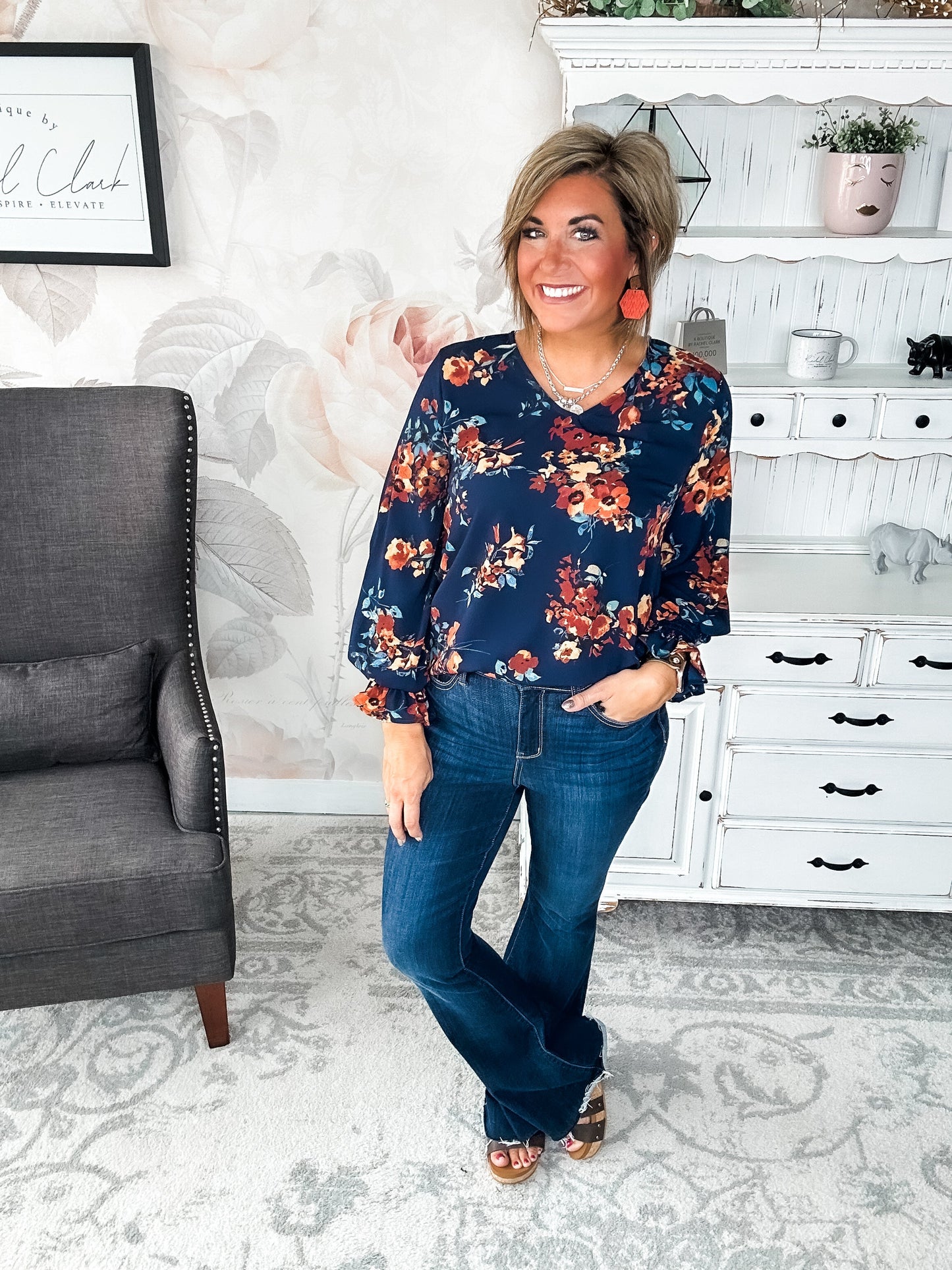 Don't Think You Know Blouse - Navy