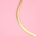Flat Snake Chain Necklace (Gold Plated)