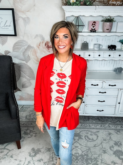 Always Kiss Me Goodnight Scoop Neck Graphic Tee