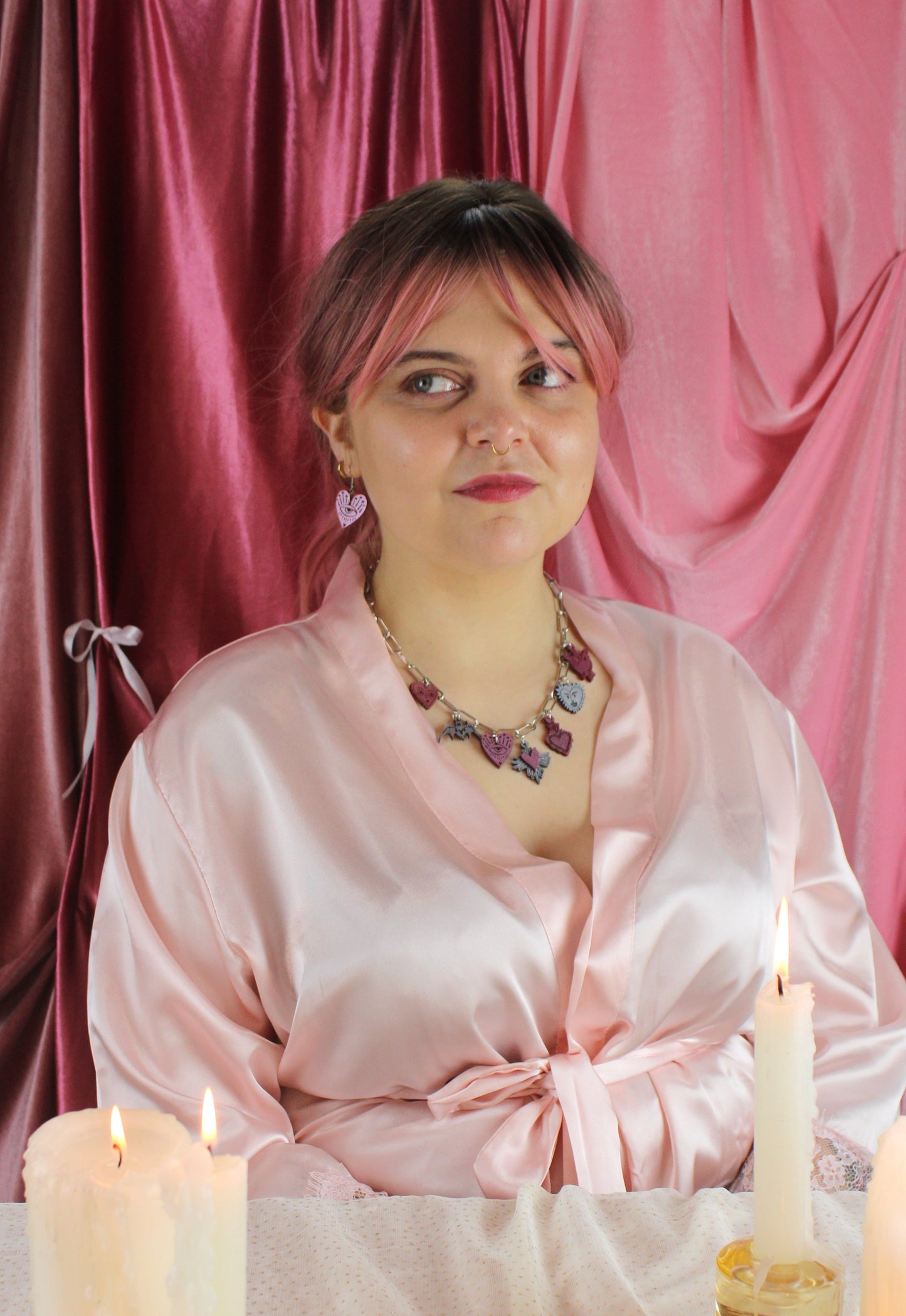 Eye Love You Earrings - Pink