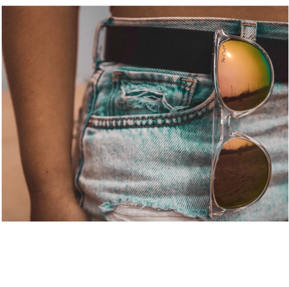 FarOut Sunglasses - Clear Polarized Rounders Pink Lens
