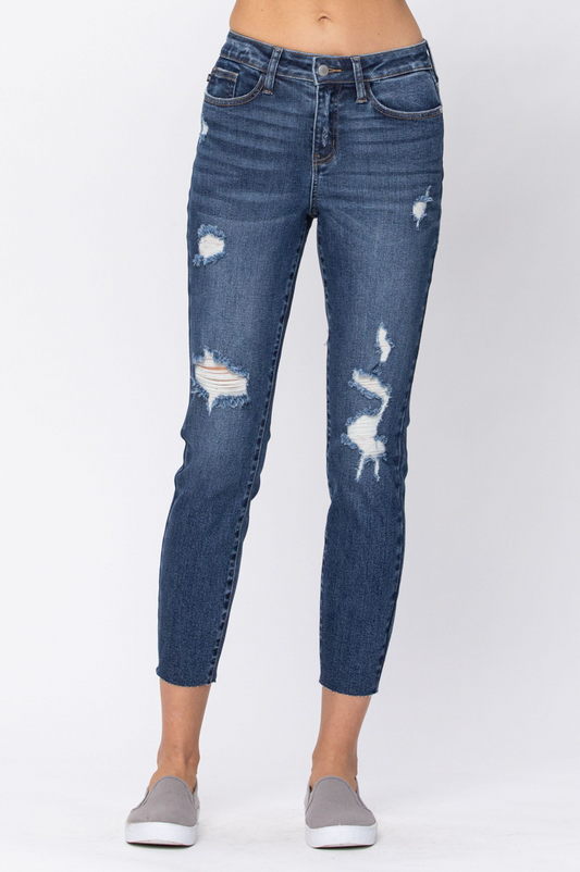 Judy Blue Vintage Cut Off Relaxed Fit Jeans