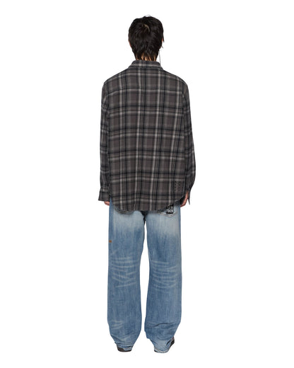 SNAKEBITE SHIRT CHECK CHARCOAL
