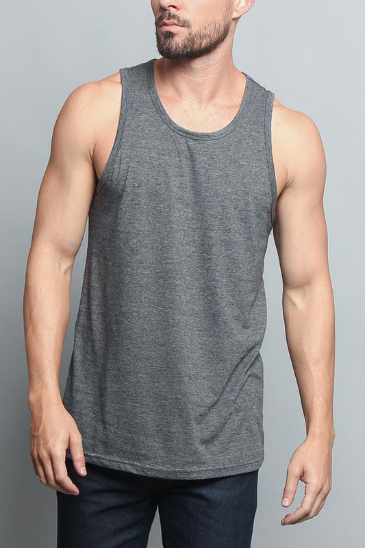Basic Essential Straight Hem Long Length Tank Top