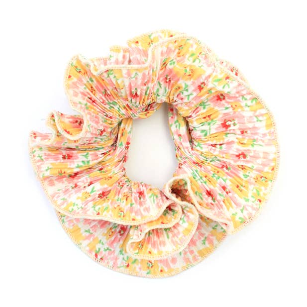 Extra Large Ruffled Scrunchie - Spring Bloom