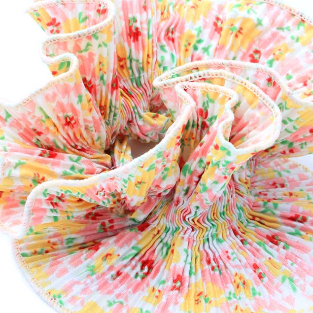 Extra Large Ruffled Scrunchie - Spring Bloom