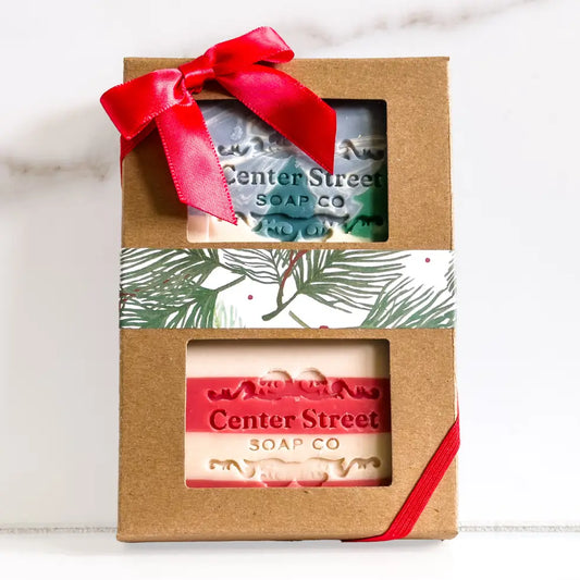 Candy Cane & Alpine Handmade Soap Bar Gift Set