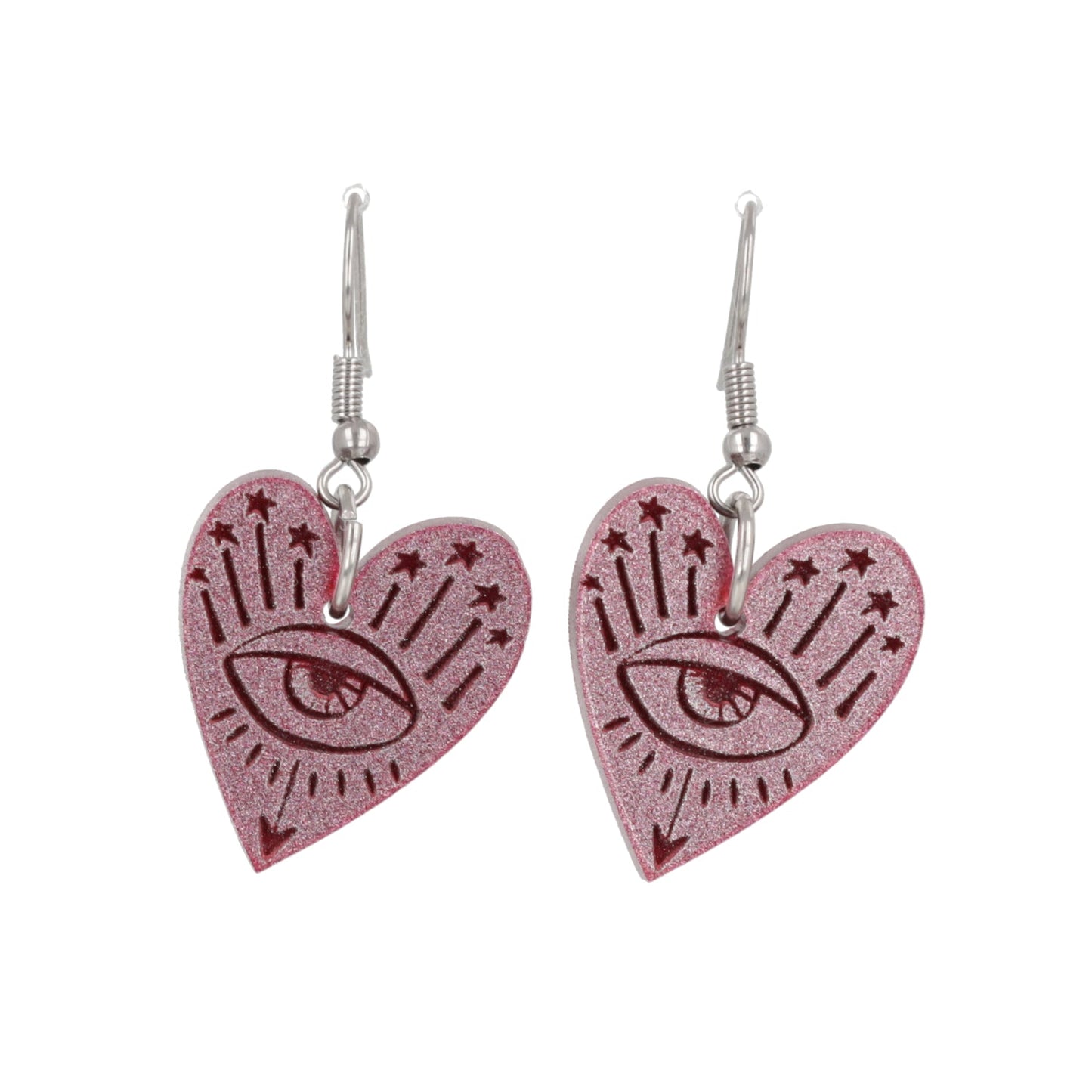 Eye Love You Earrings - Pink