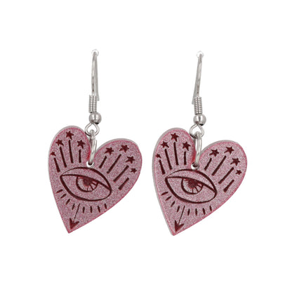 Eye Love You Earrings - Pink