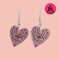 Eye Love You Earrings - Pink