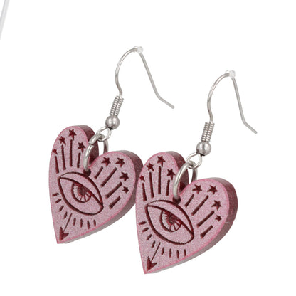 Eye Love You Earrings - Pink