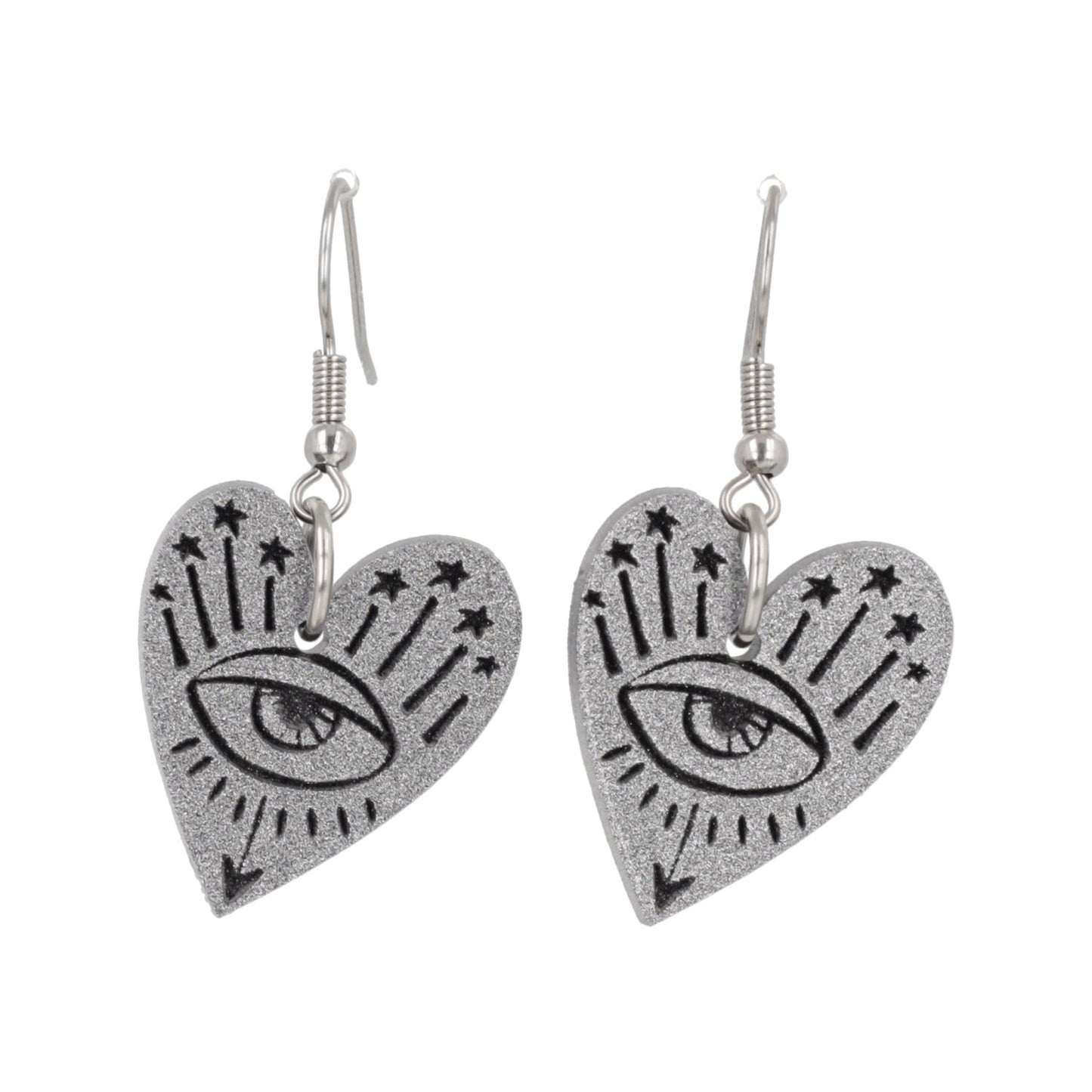 Eye Love You Earrings - Silver