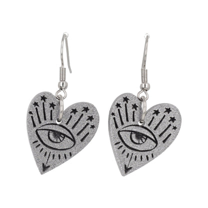 Eye Love You Earrings - Silver