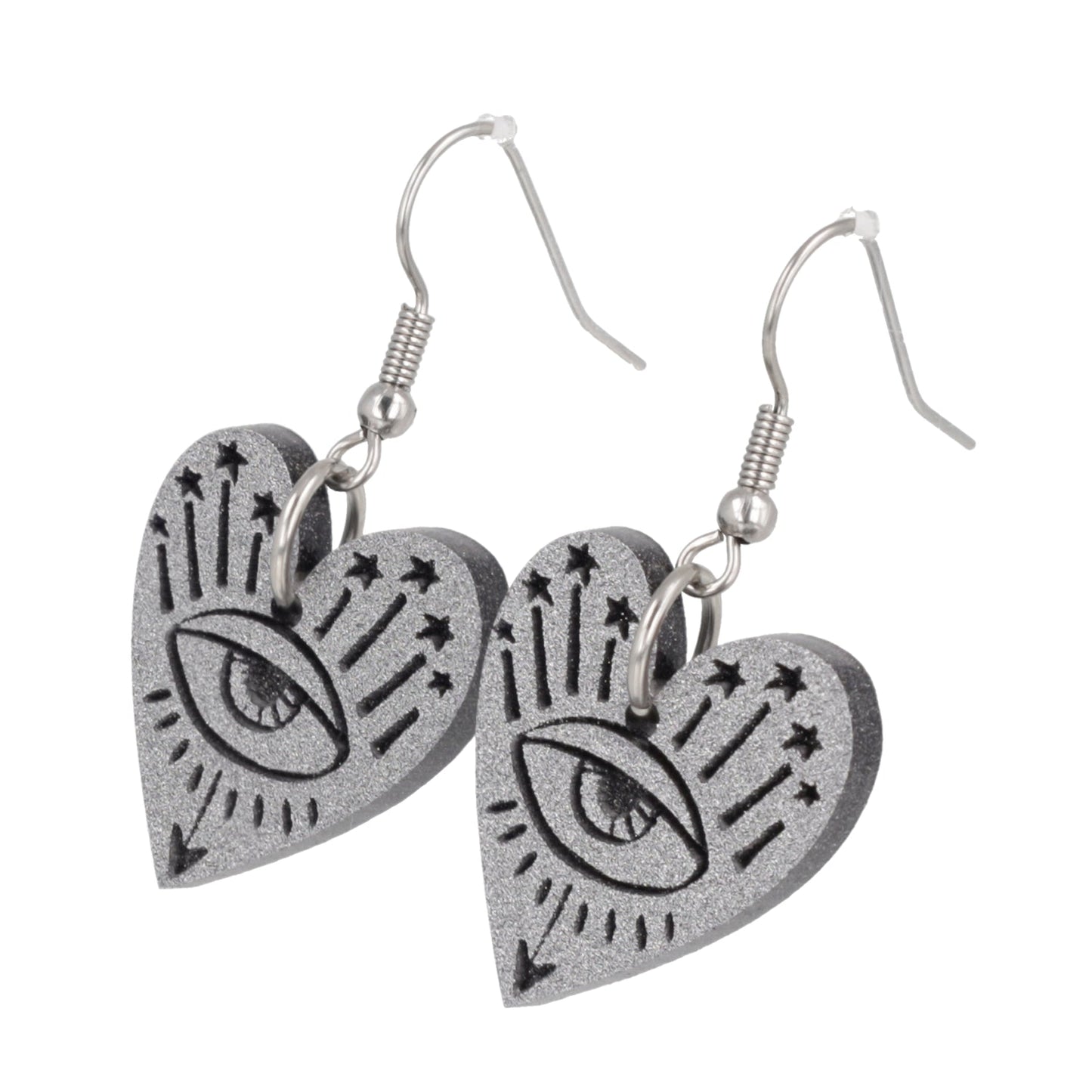 Eye Love You Earrings - Silver