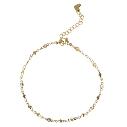 Floral Diamond Anklet (Gold Plated)