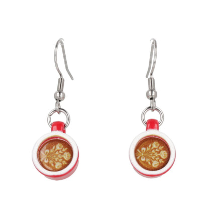 Floral Flat White Earrings