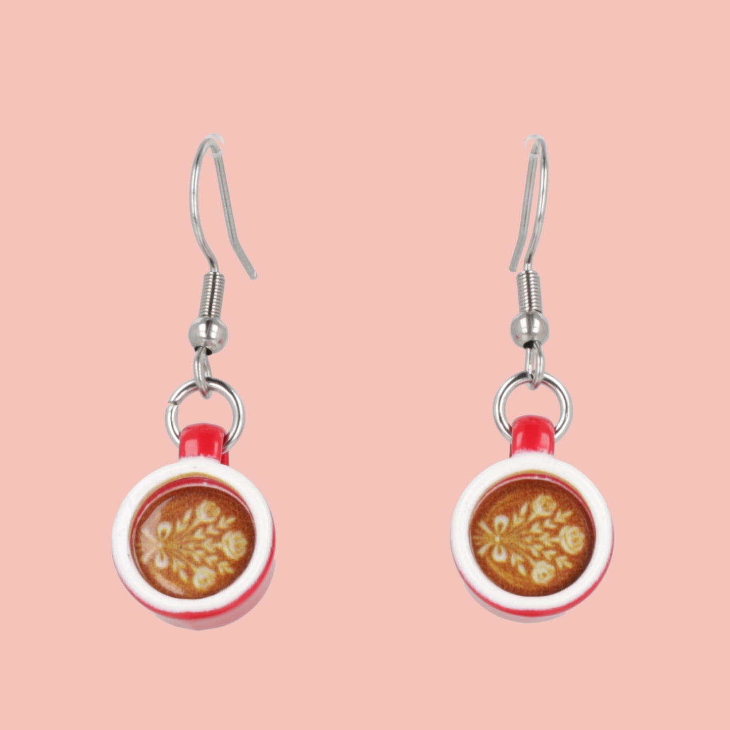 Floral Flat White Earrings