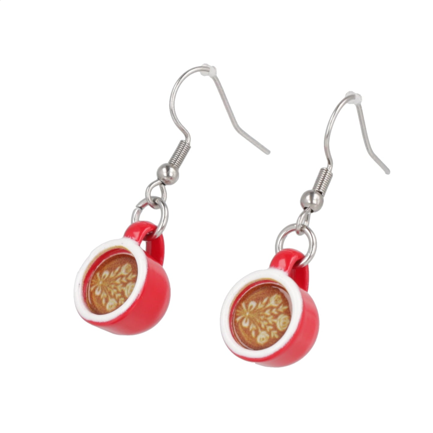Floral Flat White Earrings