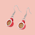 Floral Flat White Earrings
