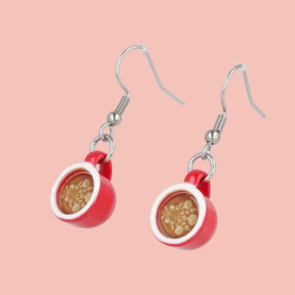 Floral Flat White Earrings