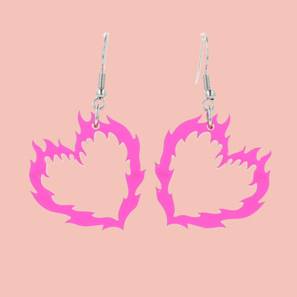 Flame Heart Earrings
