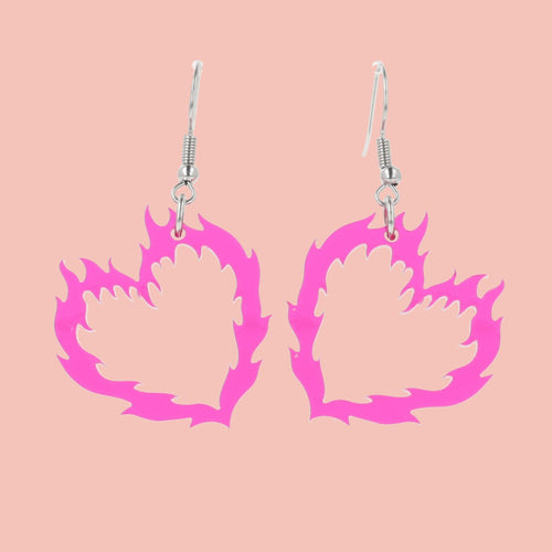 Flame Heart Earrings
