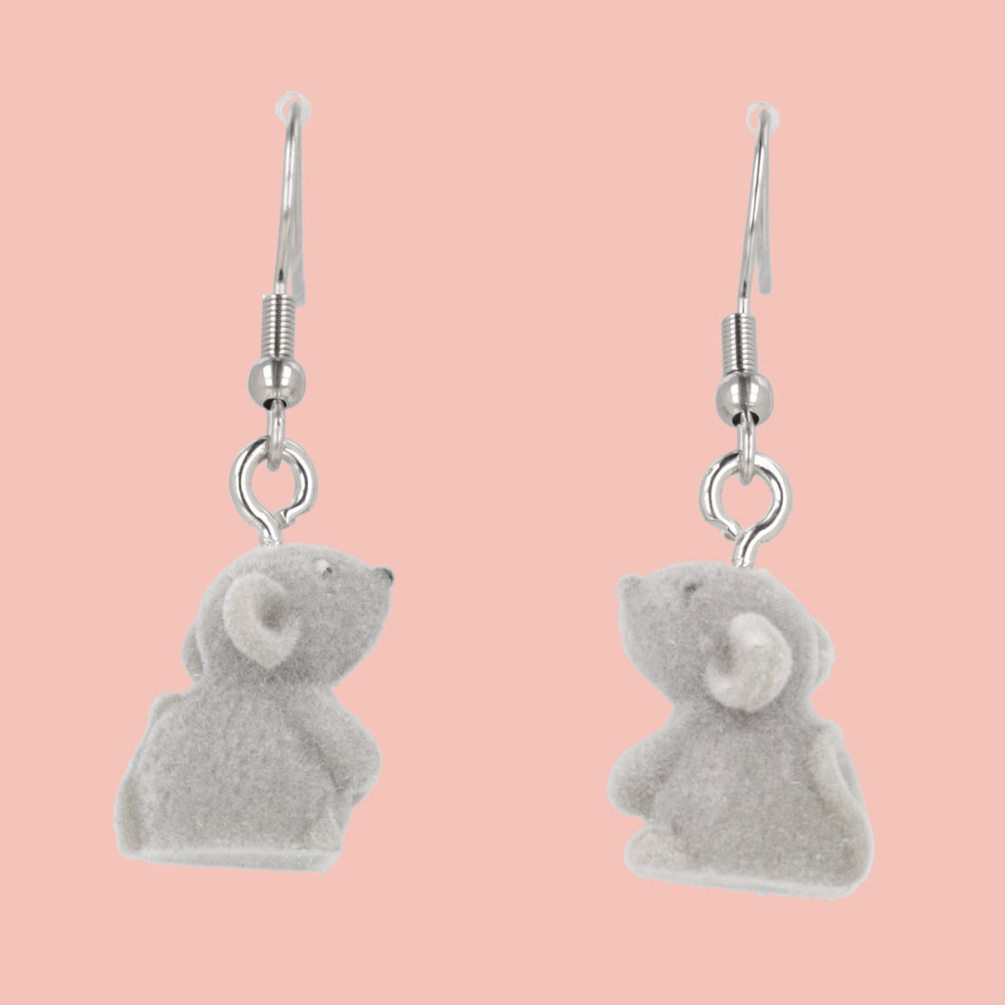 Flocked Mouse Earrings