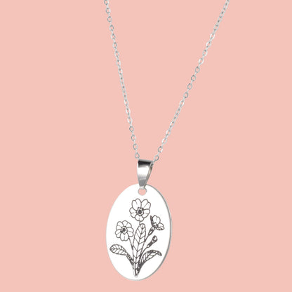 February Birth Flower Necklace - Primrose