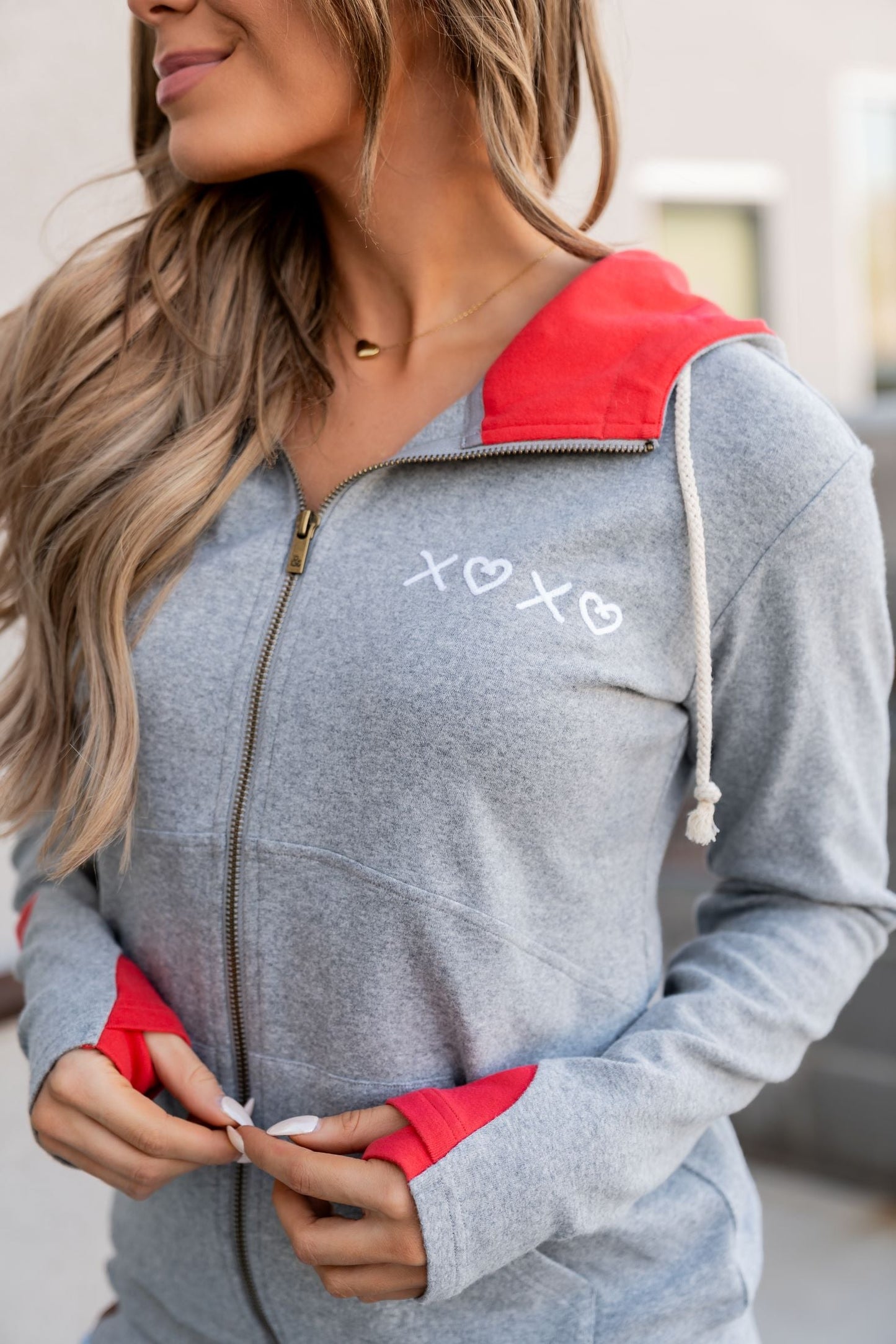 Ampersand Avenue Fullzip Sweatshirt - Hugs & Kisses
