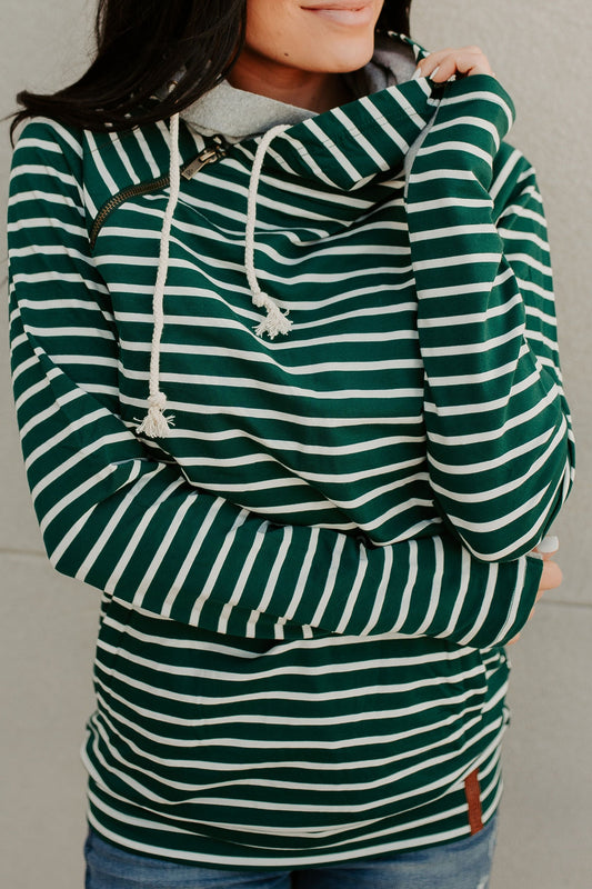 Ampersand Avenue Doublehood™ Sweatshirt Line It Up Spruce & Grey