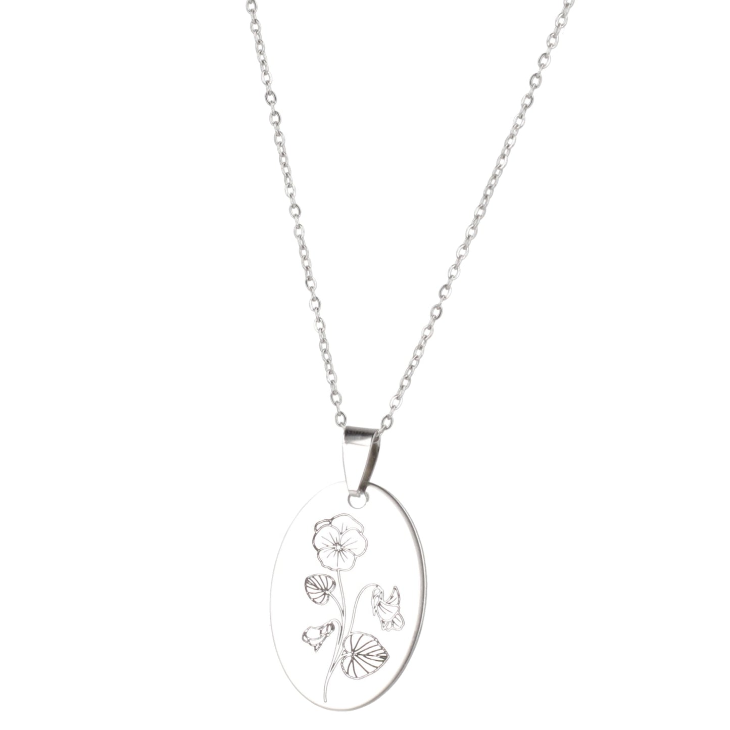 February Birth Flower Necklace - Violet
