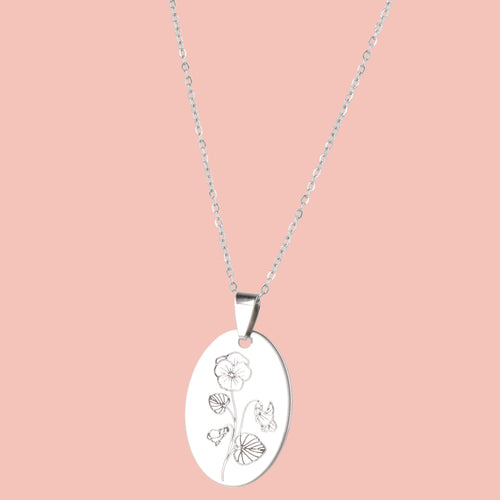 February Birth Flower Necklace - Violet