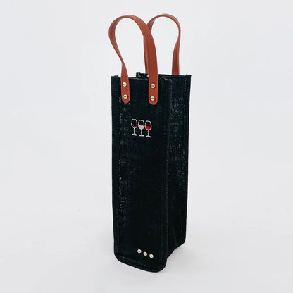Canvas Reusable Wine Tote - Wine Glasses